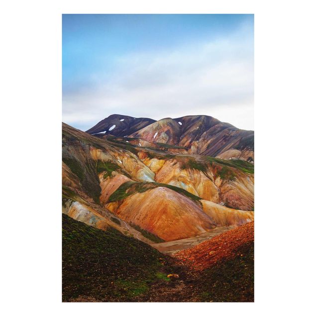 Cuadros de cristal paisajes Colourful Mountains In Iceland