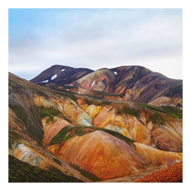 Cuadros de cristal paisajes Colourful Mountains In Iceland