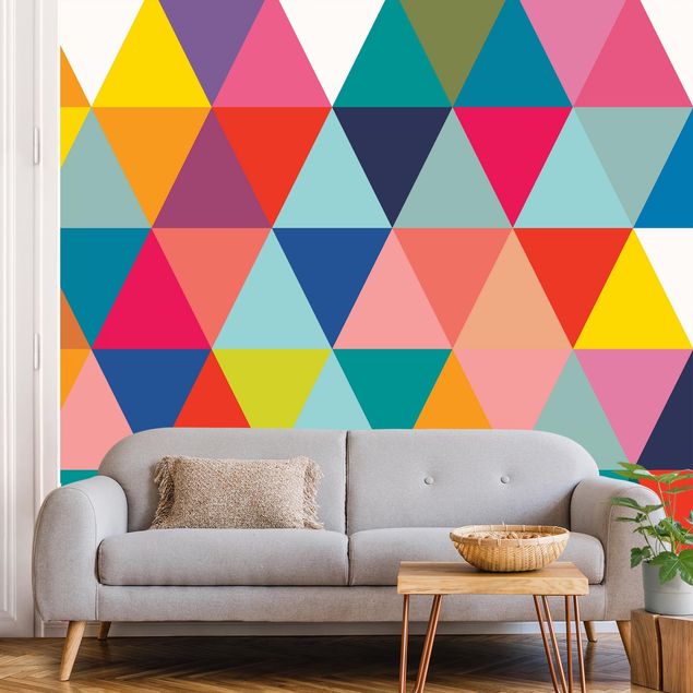 Papel pintado geométrico Colourful Triangle Pattern