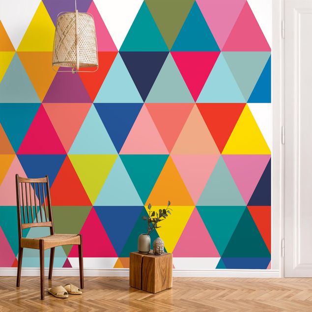 Papel pintado moderno Colourful Triangle Pattern