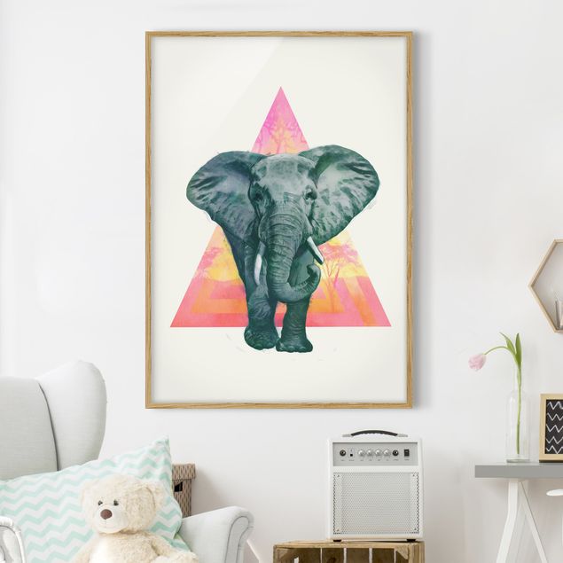 Decoración de cocinas Illustration Elephant Front Triangle Painting