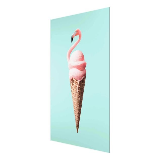 Cuadros turquesa Ice Cream Cone With Flamingo