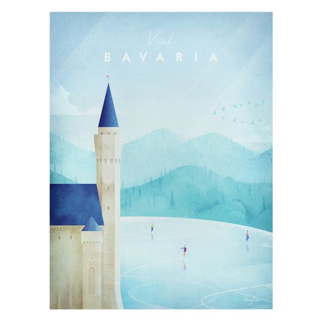 Lienzos de cuadros famosos Travel Poster - Bavaria
