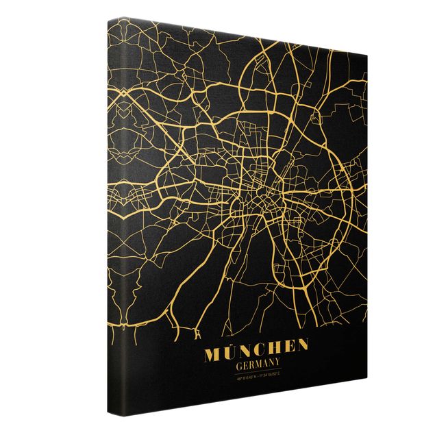 Cuadros modernos Munich City Map - Classic Black