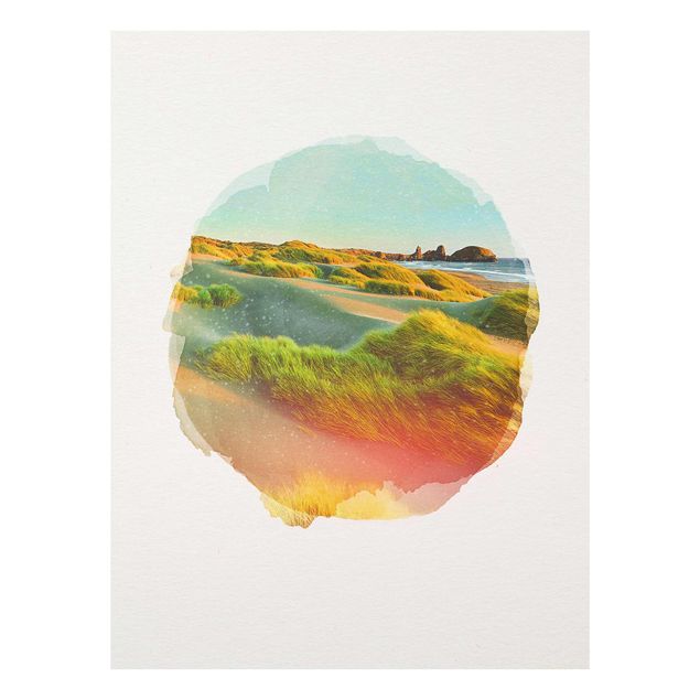 Cuadros montañas WaterColours - Dunes And Grasses At The Sea