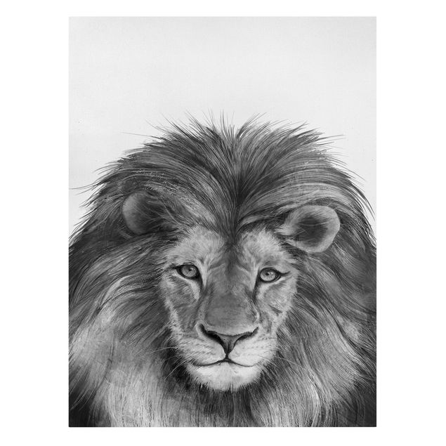 Lienzos en blanco y negro Illustration Lion Monochrome Painting