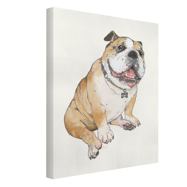 Cuadros de perros Illustration Dog Bulldog Painting