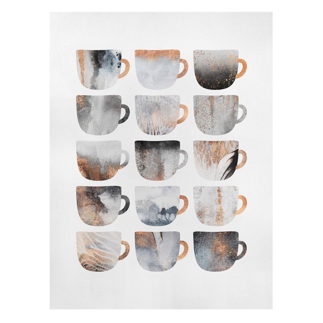 Cuadros famosos Grey Coffee Mugs With Gold