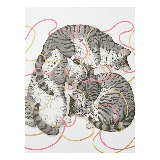Reproducciónes de cuadros Illustration Grey Cat Painting