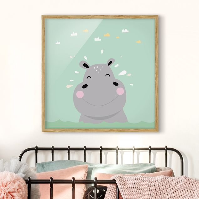 Decoración infantil pared The Happiest Hippo