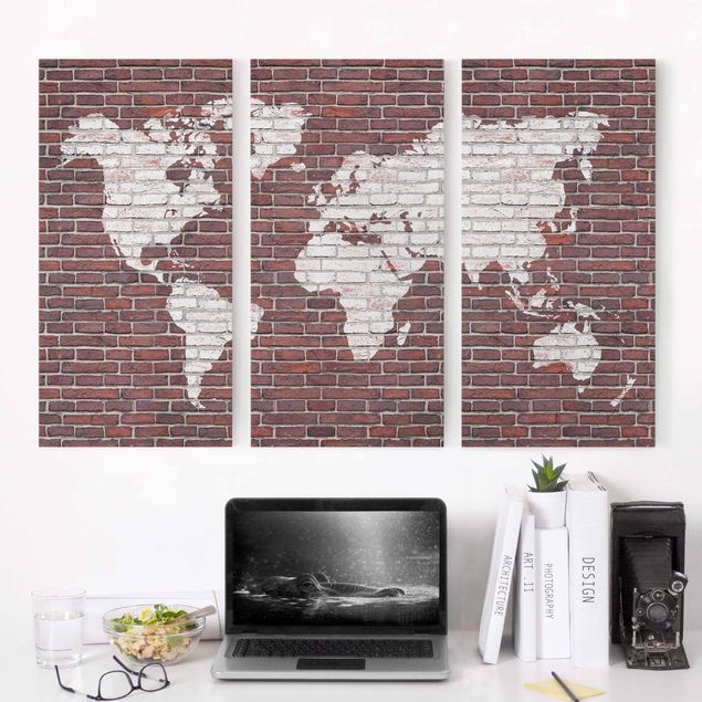 Decoración cocina Brick World Map