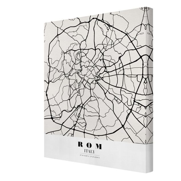 Cuadros en blanco y negro Rome City Map - Classical
