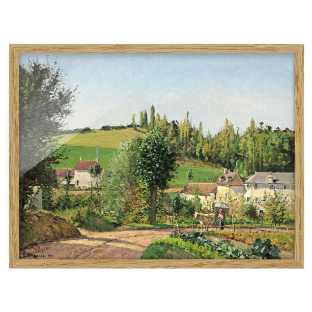 Cuadros puntillismo Camille Pissarro - Hamlet In The SurRolling Hillss Of Pontoise