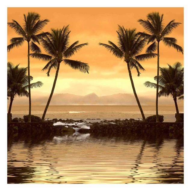 Papel pintado tonos naranjas Caribbean Sunset I