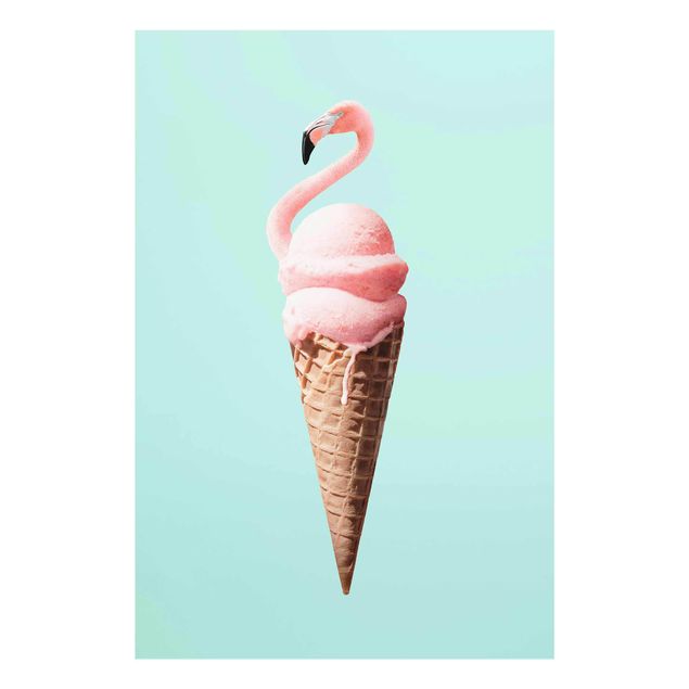 Cuadros modernos Ice Cream Cone With Flamingo