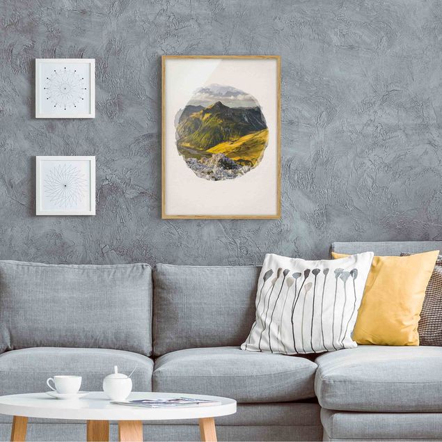 Cuadro con paisajes WaterColours - Mountains And Valley Of The Lechtal Alps In Tirol