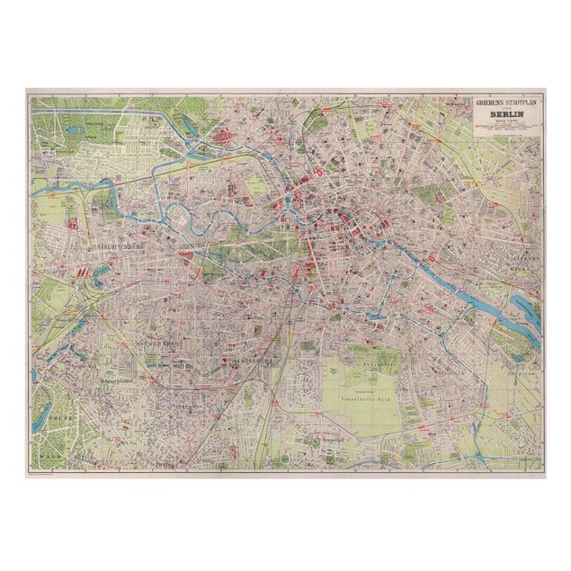 Cuadros de ciudades Vintage Map Berlin