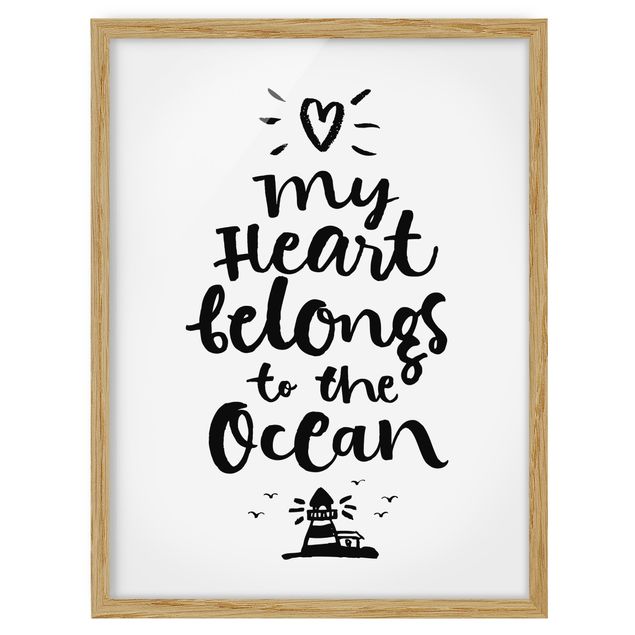Cuadros con frases motivadoras My Heart Belongs To The Ocean
