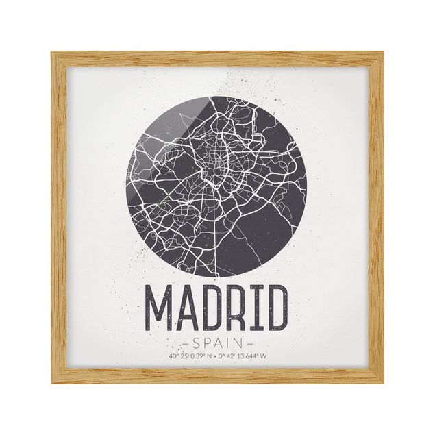 Cuadros arquitectura Madrid City Map - Retro