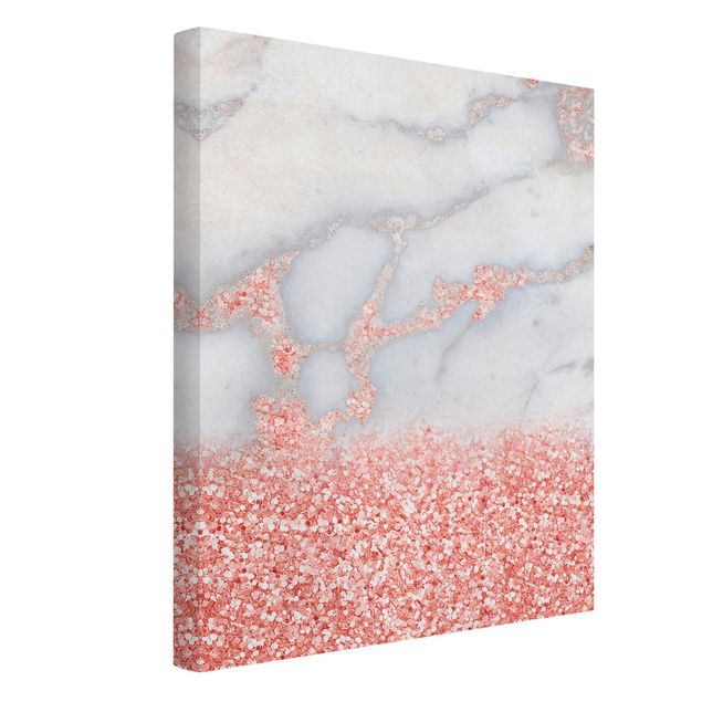 Reproducciónes de cuadros Marble Look With Pink Confetti