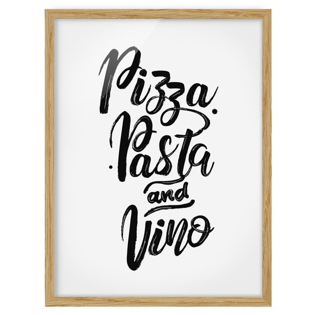 Cuadros con frases motivadoras Pizza Pasta And Vino