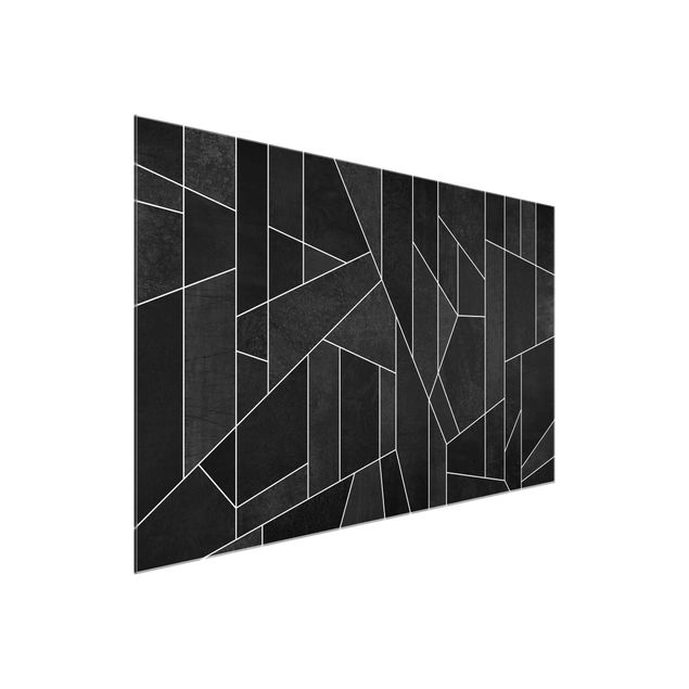 Cuadros de cristal abstractos Black And White Geometric Watercolour