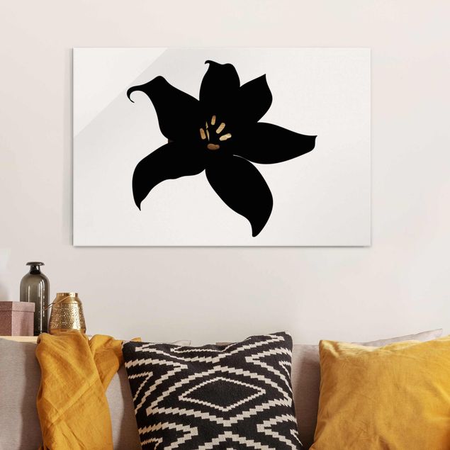Cuadros de cristal orquídeas Graphical Plant World - Orchid Black And Gold