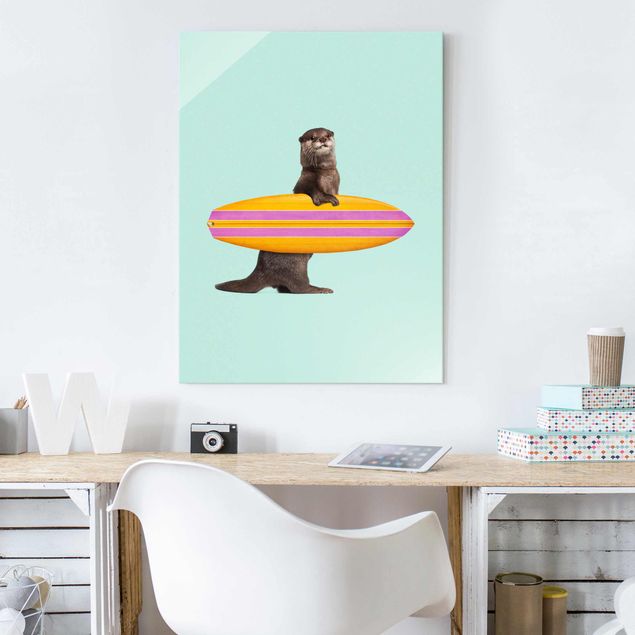 Decoración de cocinas Otter With Surfboard