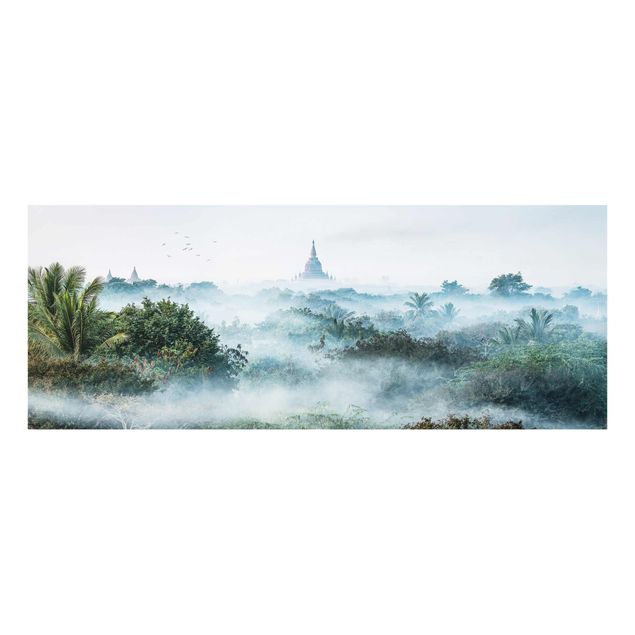 Cuadro selva tropical Morning Fog Over The Jungle Of Bagan