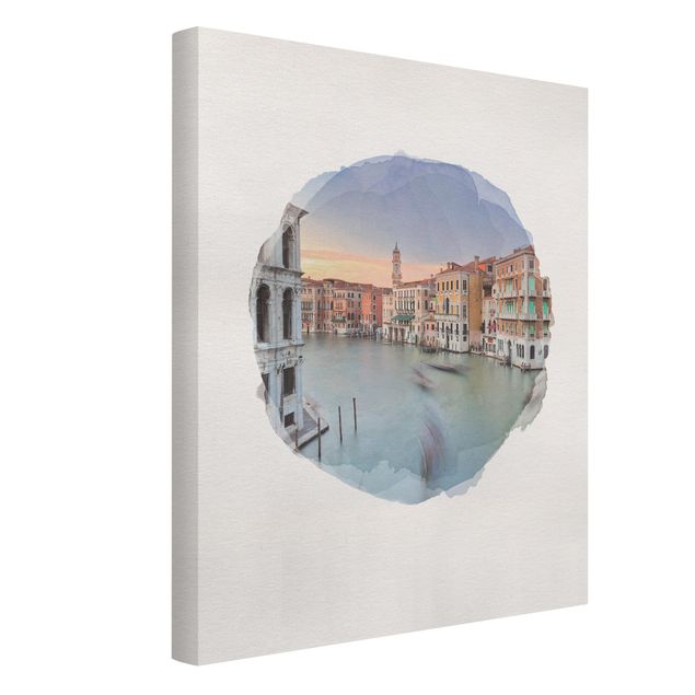 Lienzos ciudades del mundo WaterColours - Grand Canal View From The Rialto Bridge Venice