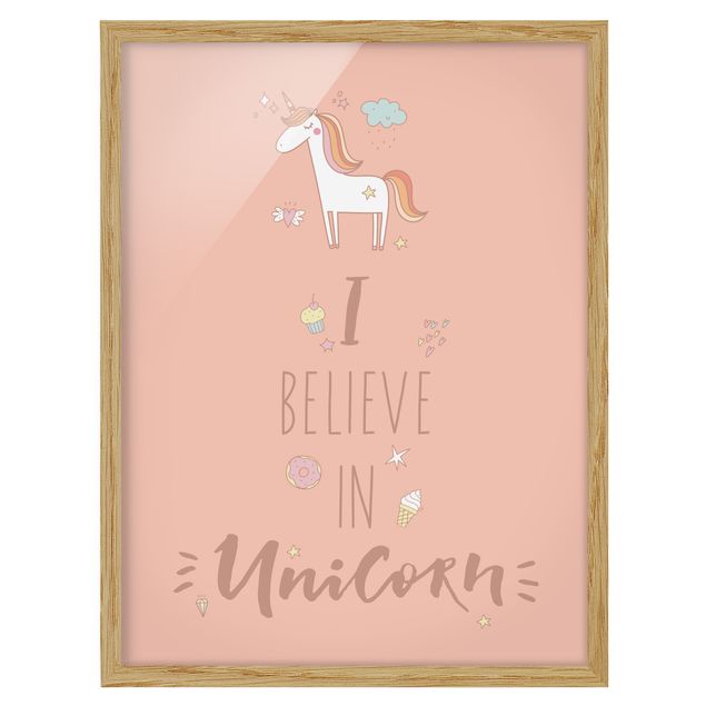 Cuadros con frases motivadoras I Believe In Unicorn