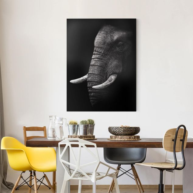 Decoración de cocinas Dark Elephant Portrait