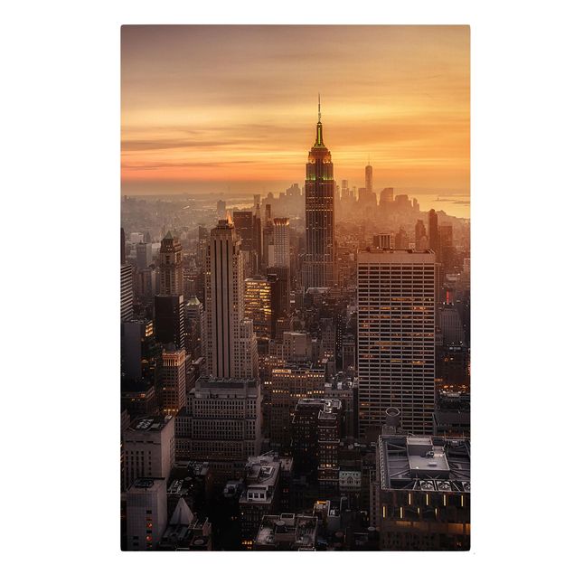 Lienzos ciudades del mundo Manhattan Skyline Evening