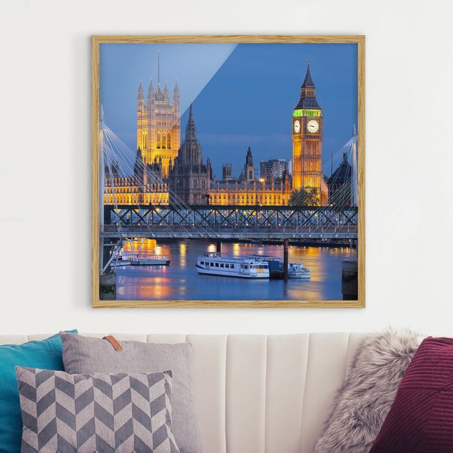 Cuadro Londres Big Ben And Westminster Palace In London At Night