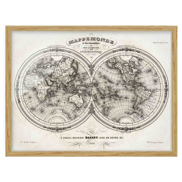 Pósters enmarcados vintage World Map - French Map Of The Cap Region Of 1848
