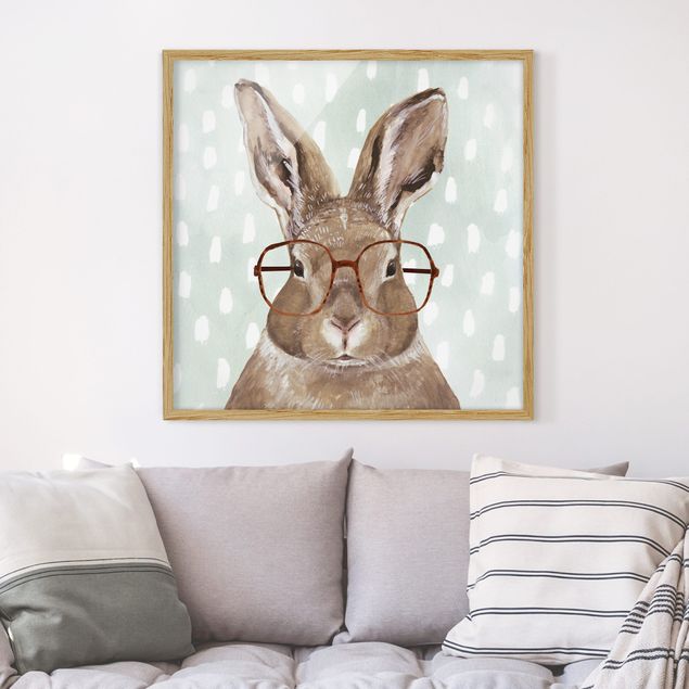 Pósters enmarcados de animales Animals With Glasses - Rabbit