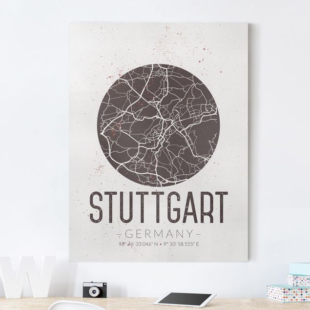 Decoración de cocinas Stuttgart City Map - Retro