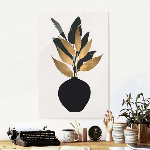Decoración cocina Graphical Plant World - Gold And Black