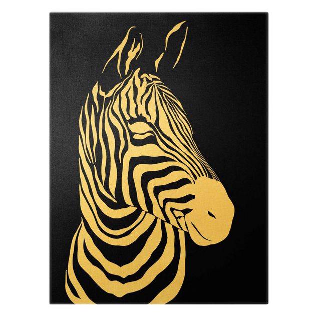 Cuadros decorativos Safari Animals - Portrait Zebra Black