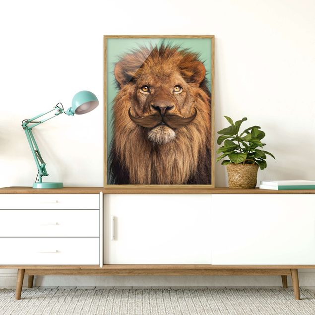 Pósters enmarcados de cuadros famosos Lion With Beard