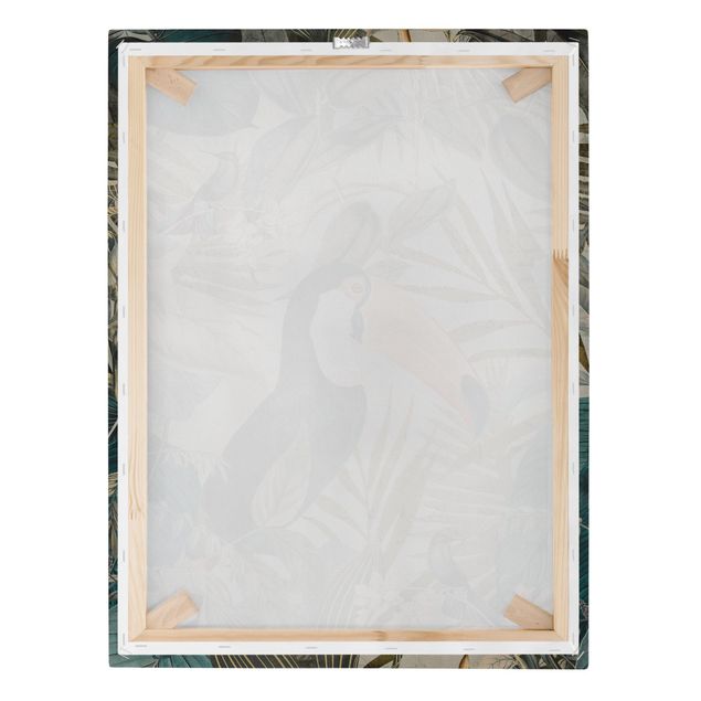 Cuadros en turquesa Vintage Collage - Toucan In The Jungle