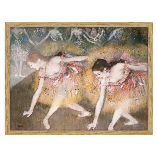 Pósters enmarcados de cuadros famosos Edgar Degas - Dancers Bending Down