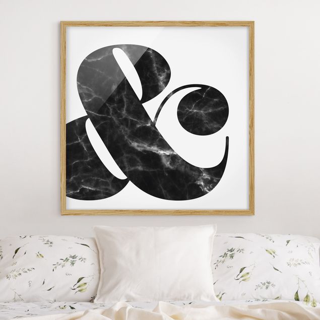 Pósters enmarcados en blanco y negro Ampersand Marble