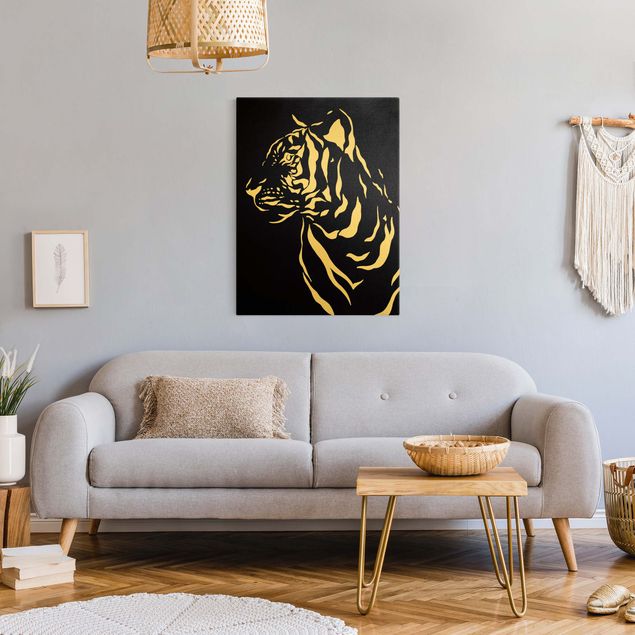 Cuadros decorativos modernos Safari Animals - Portrait Tiger Black