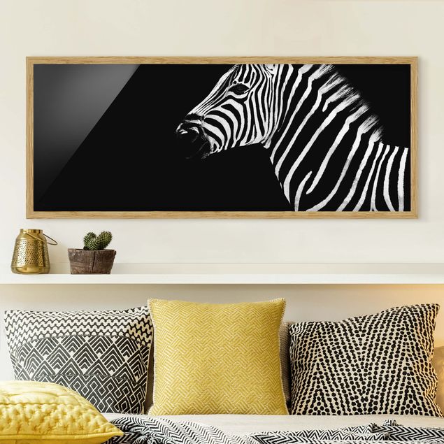 Pósters enmarcados de cuadros famosos Zebra Safari Art