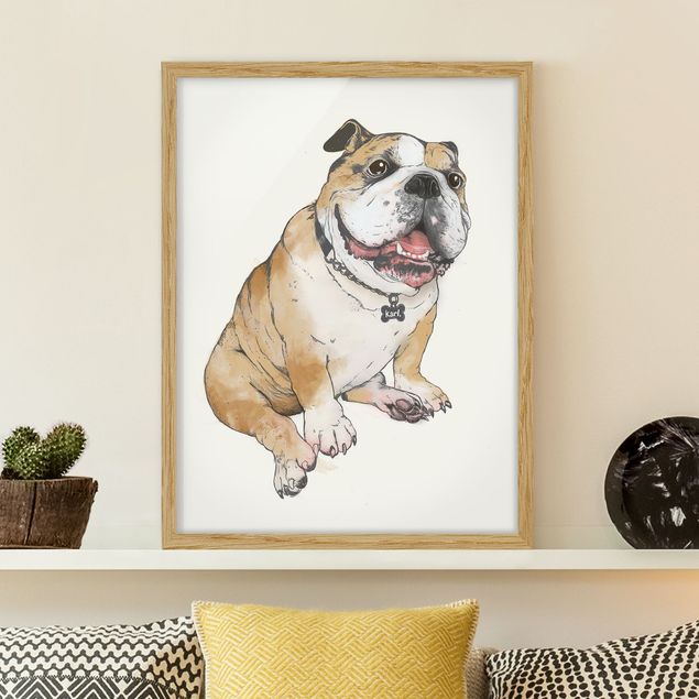 Decoración en la cocina Illustration Dog Bulldog Painting