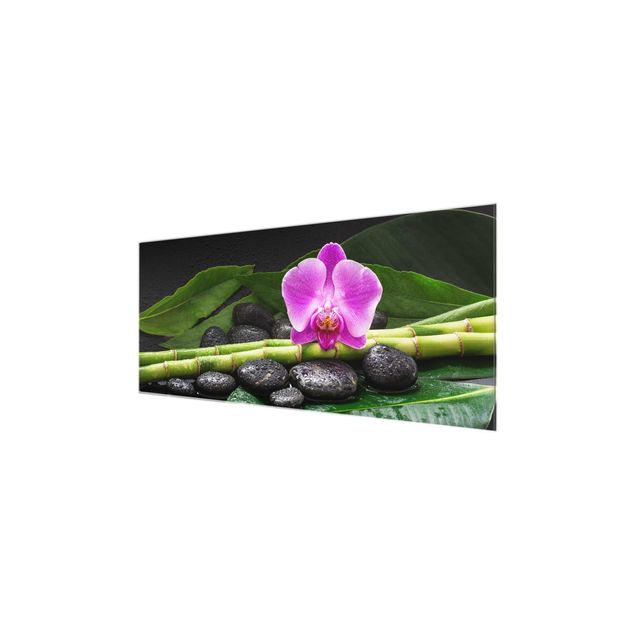 Cuadros plantas Green Bamboo With Orchid Flower