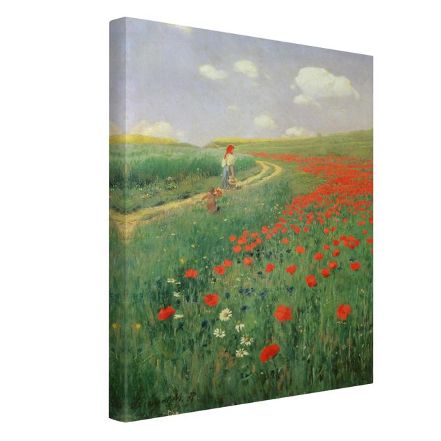 Láminas cuadros famosos Pál Szinyei-Merse - Summer Landscape With A Blossoming Poppy