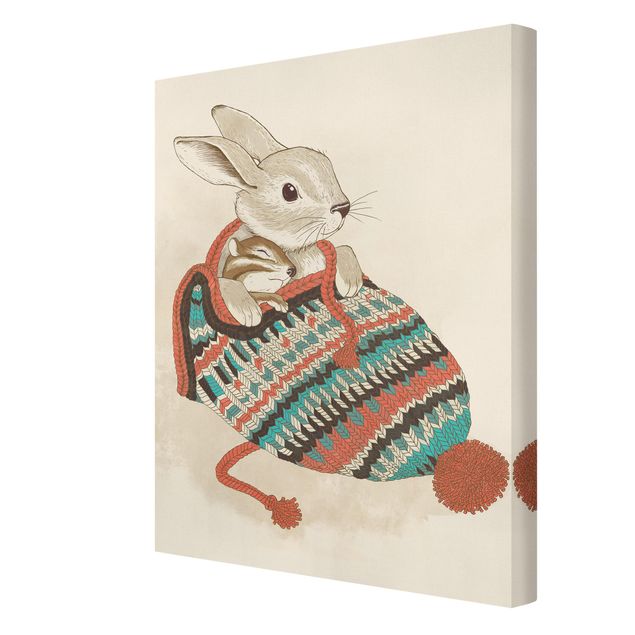 Cuadros Laura Graves Arte Illustration Cuddly Santander Rabbit In Hat