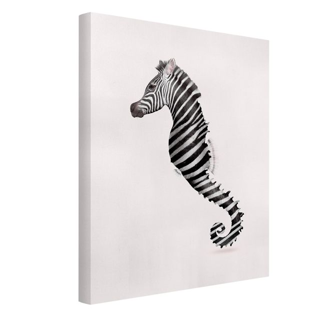 Lienzo de caballos Seahorse With Zebra Stripes